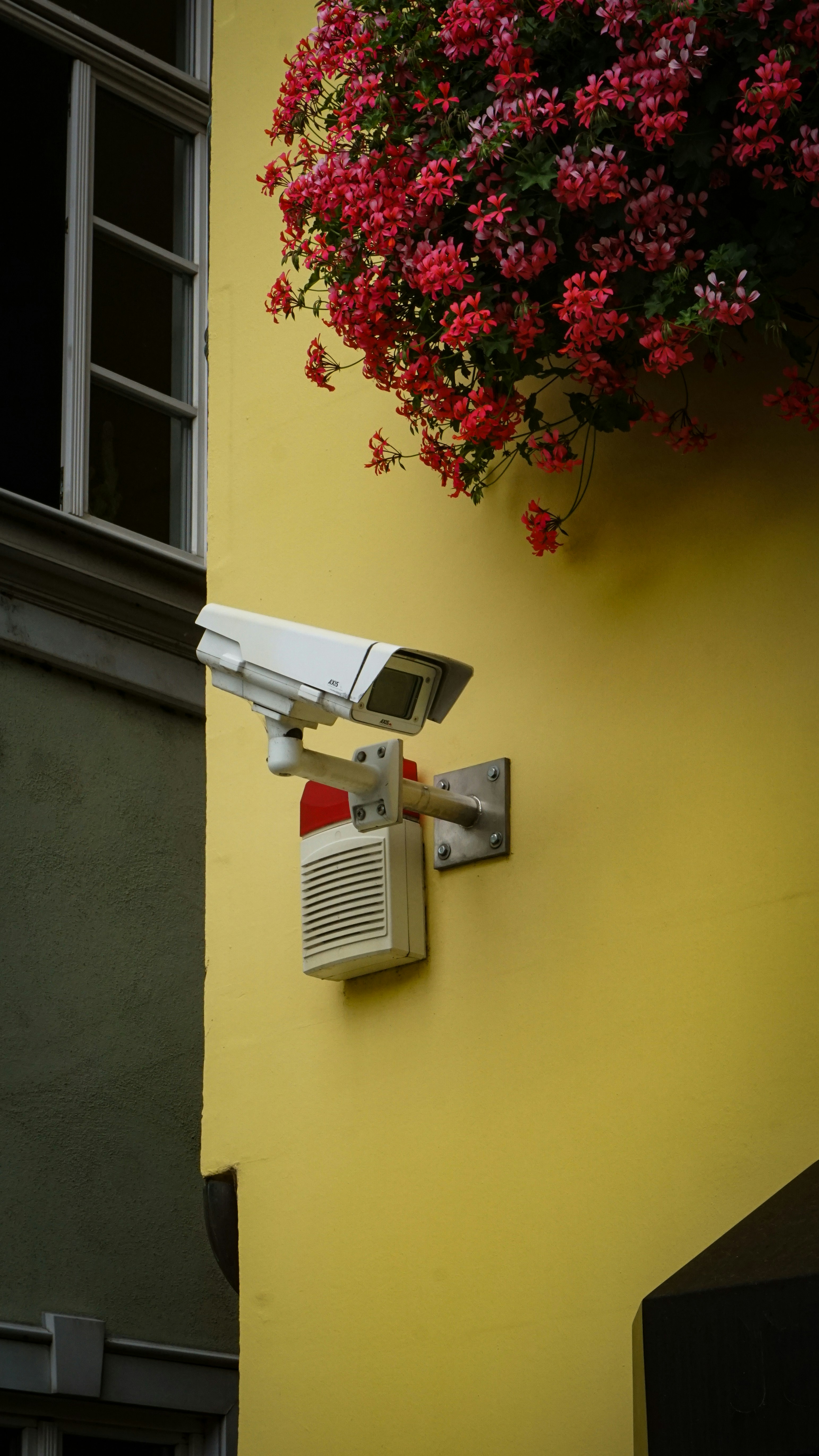 Exterior CCTV camera on building wall
